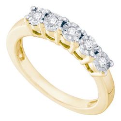 925 Sterling Silver Yellow 0.15CTW DIAMOND FASHION RING