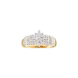 14kt Yellow Gold Womens Round Prong-set Diamond Oval Cl