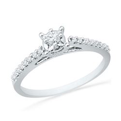 10KT White Gold 0.20CTW DIAMOND FASHION RING