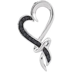 10KT White Gold 00.10CTW BLACK DIAMOND FASHION PENDNAT