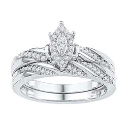 10KT White Gold 0.25CTW DIAMOND BRIDAL SET