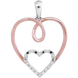 10KT White Gold Two Tone 0.05CTW DIAMOND HEART PENDANT