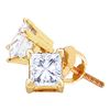 Image 1 : 14KT Yellow Gold 0.15CTW FINE PRINCESS DIAMOND STUDS