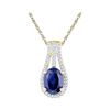 Image 1 : 10kt Yellow Gold Womens Oval Lab-Created Blue Sapphire
