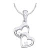 Image 1 : 10KT White Gold 0.15CTW DIAMOND HEART PENDANT