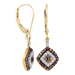 10K Yellow-gold 0.50CTW-DIACOGNAC DIAMOND FASHION EARRI