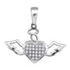 Image 1 : 10KT White Gold 0.10CTW DIAMOND HEART PENDANT