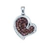 Image 1 : 10KT White Gold 0.51CTW COGNAC DIAMOND HEART PENDANT