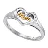 Image 1 : 925 Sterling Silver White 0.02CTW DIAMOND MOM RING