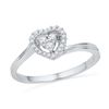 Image 1 : 10KT White Gold 0.16CTW DIAMOND HEART RING
