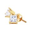 Image 1 : 14KT Yellow Gold 0.25CTW-DIAMOND PRINCESS EARRING(EXCEL