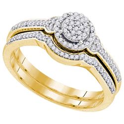 10K Yellow-gold 0.25CTW DIAMOND MIRO-PAVE BRIDAL SET