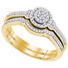 Image 1 : 10K Yellow-gold 0.25CTW DIAMOND MIRO-PAVE BRIDAL SET