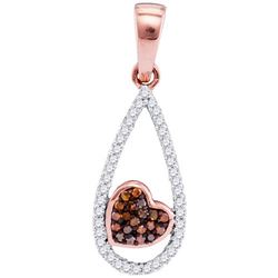 10KT Rose Gold 0.12CTW RED DIAMOND FASHION PENDANT