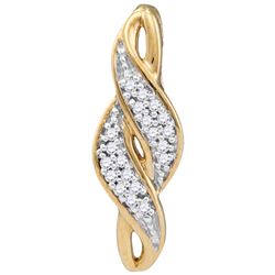 10kt Yellow Gold Womens Round Diamond Vertical Crossove
