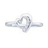 Image 1 : 10KT White Gold 0.10CTW DIAMOND HEART LADIES RING