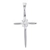 Image 1 : 10KT White Gold 0.08CTW DIAMOND CROSS PENDANT