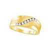 Image 1 : 10kt Yellow Gold Mens Round Natural Diamond Band Weddin