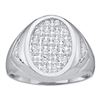 Image 1 : 10KT White Gold 0.25CTW DIAMOND MENS CLUSTER RING