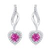 Image 1 : 10K White Gold Love Heart Lab Amethyst Real Diamond Dan