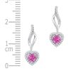 Image 2 : 10K White Gold Love Heart Lab Amethyst Real Diamond Dan