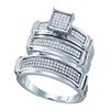 Image 1 : 925 Sterling Silver White 0.42CT DIAMOND FASHION TRIO S