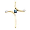 Image 1 : 10KT Yellow Gold 0.27CTW BLUE DIAMOND FASHION PENDANT
