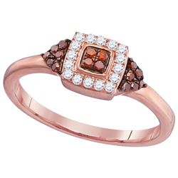 10KT Rose Gold 0.20CTW RED DIAMOND FASHION RING