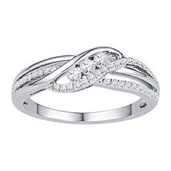 10kt White Gold Womens Round Diamond 3-stone Bridal Wed