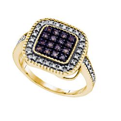 925 Sterling Silver Yellow 0.19CTW COGNAC DIAMOND MICRO