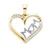 Image 1 : 925 Sterling Silver Yellow 0.15CTW DIAMOND MOM PENDANT