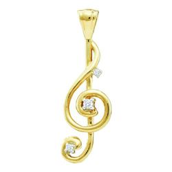 10KT Yellow Gold 0.05CTW DIAMOND FASHION PENDANT