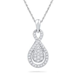 10KT White Gold 0.33CTW DIAMOND FASHION PENDANT
