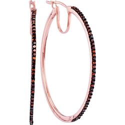 10KT Rose Gold 0.25CTW RED DIAMOND FASHION HOOPS