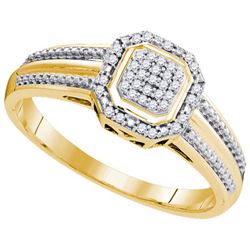 10K Yellow-gold 0.10CTW-Diamond MICRO-PAVE RING