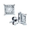 Image 1 : 925 Sterling Silver White 0.05CTW DIAMOND FASHION EARRI