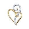 Image 1 : 10KT Yellow Gold 0.10CTW DIAMOND HEART PENDANT