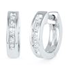 Image 1 : 10KT White Gold 0.06CTW DIAMOND HOOPS EARRING