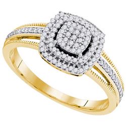 10K Yellow-gold 0.25CTW-Diamond MICRO-PAVE RING