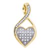 Image 1 : 10KT Yellow Gold 0.11CTW DIAMOND HEART PENDANT