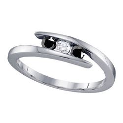 925 Sterling Silver White 0.25CTW DIAMOND FASHION BAND