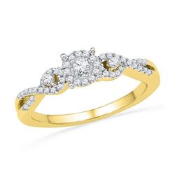 10K Yellow-gold 0.25CTW DIAMOND FASHION RING