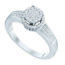 10KT White Gold 0.25CTW DIAMOND MICRO PAVE RING