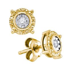925 Sterling Silver Yellow 0.10CTW DIAMOND FASHION EARR