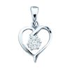 Image 1 : 10KT White Gold 0.08CTW DIAMOND LADIES HEART PENDANT