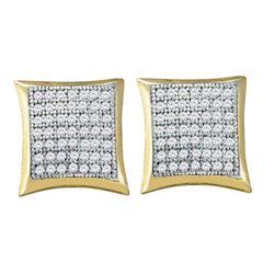 10KT Yellow Gold 0.33CTW DIAMOND MICRO PAVE EARRINGS