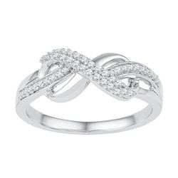 10KT White Gold 0.20CTW DIAMOND FASHION RING