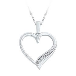 10KT White Gold 0.05CTW DIAMOND FASHION PENDANT