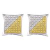 Image 1 : Sterling Silver Mens Round Yellow Color Enhanced Diamon