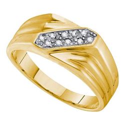 925 Sterling Silver Yellow 0.10CTW DIAMOND FASHION MENS